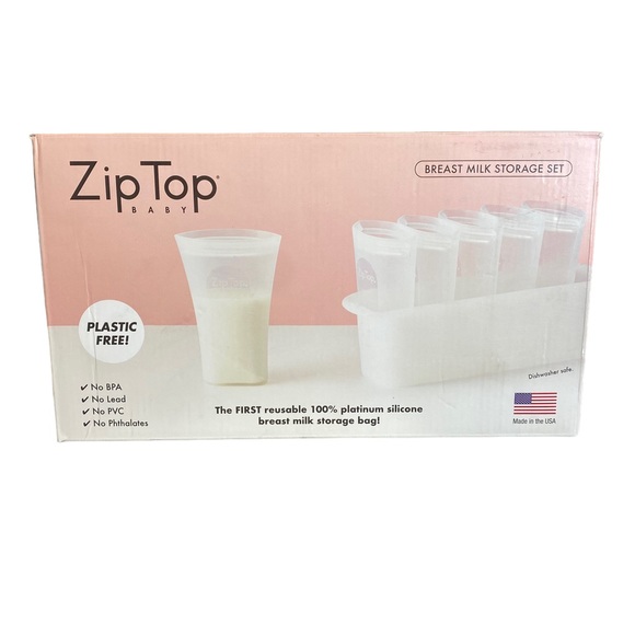 Zip Top Baby Other - NEW in Box Zip Top Baby Reusable Platinum Silicone Breast Milk Storage Set